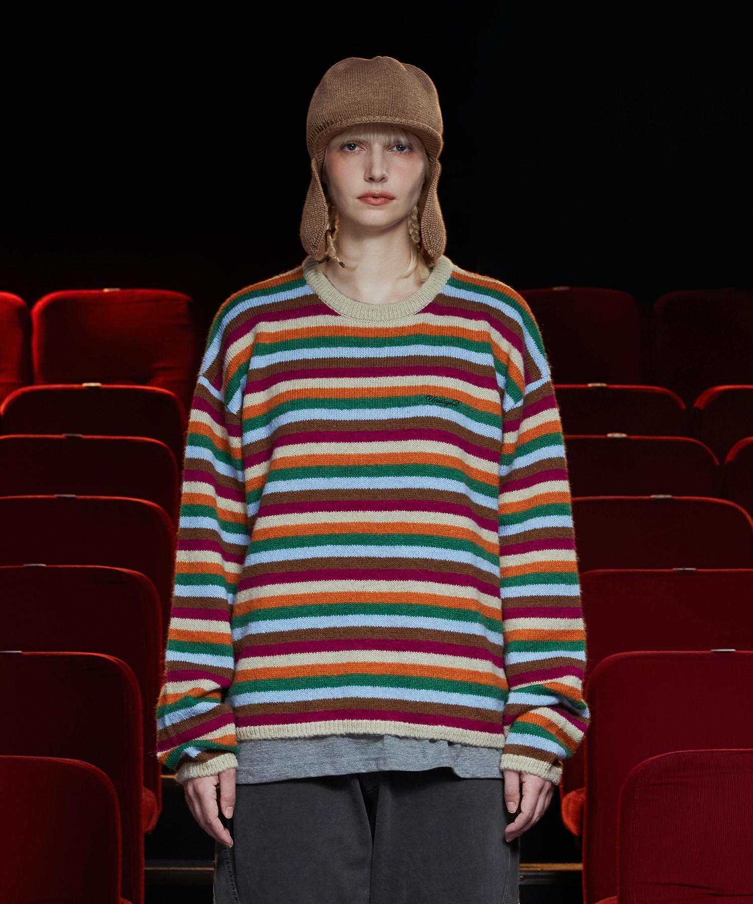 Analogoid Striped Mohair Knit / Beige Beige/M