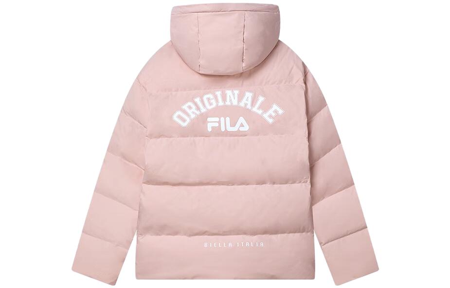 Men's FILA Down Jackets Unisex Leather Mud Pink Hooded (Non-detachable) Moderate