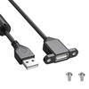 Prodlužovací kabel USB pro nabíjení s USB 2.0 konektorem (samec-samice), montáž do panelu s otvorem pro šroub pro telefony, notebooky, myši