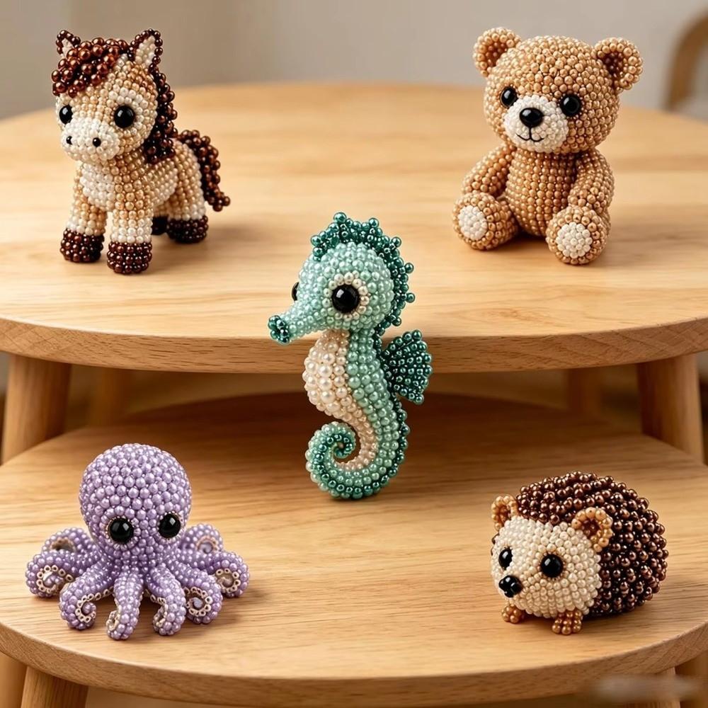 Craft Bead Weaving Kit Animal Shape 3D Beaded Ornament Set Creative DIY Bead Craft Kit  Home Decor