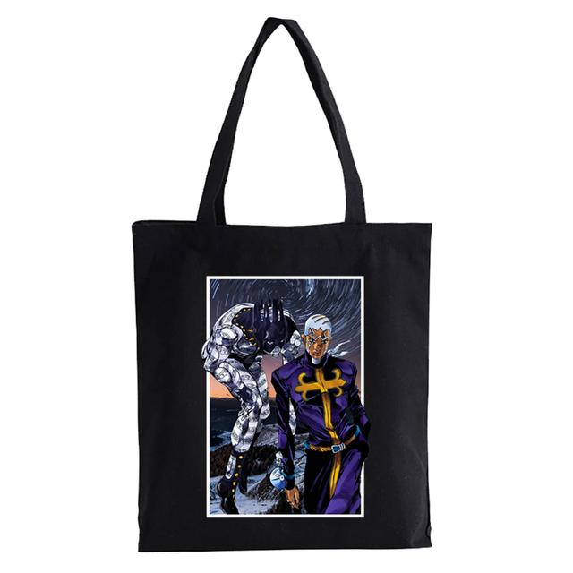 Japanische Anime JoJo Bizarre Adventure Einkaufstasche Manga wiederverwendbare Damen Canvas Tragetaschen Druck Eco Bag Shopper Schultertaschen