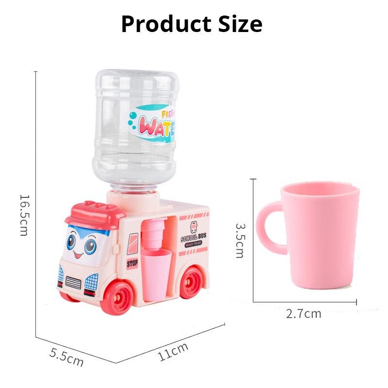 1PC Cute Pink Sliding Car Water Dispenser Kitchen Simulation Toy Kids Role Play Learning Gift for Pretend Play