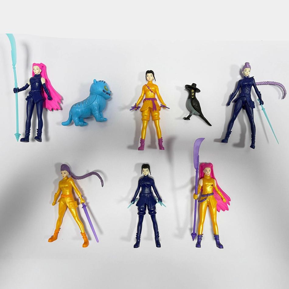 8pcs/Set Kpop Demon Hunters Action Figure Toy Derpys Tiger Rumi Mira Zoey Sussy Figurine Doll For Fans Gift