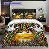 MMs Colorful Characters Shine Bright Bedding(1 * duvet cover + 2 * pillowcase, without core) Christmas birthday gift Duvet cover and pillowcase