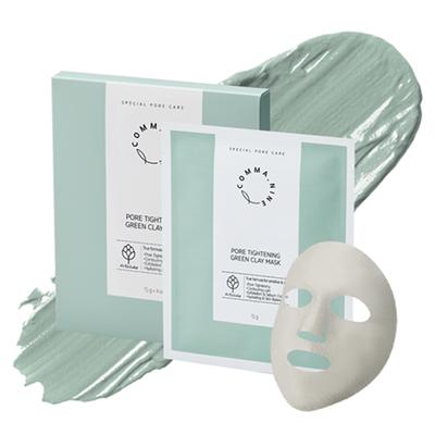 Comma Nine Porenverfeinernde Grüne Tonmaske, 4 Packungen, 1 Stück
