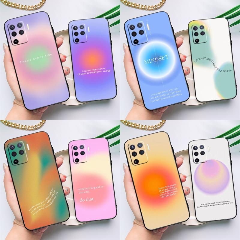

Aura Quotes Case For OPPO A74 A93 A83 A91 A53S A9 A5 A31 A53 2020 A15 A16 A1K A52 A72 A94 A54 Cover
