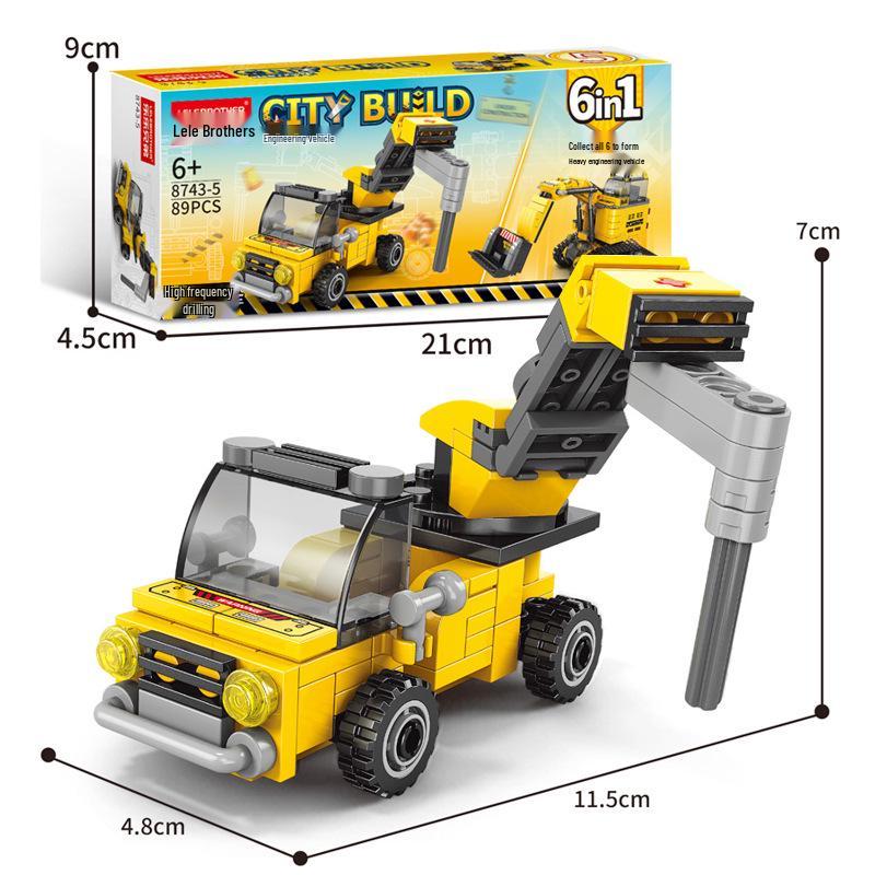 Compatible Engineering Firefighting Robot Car Model - Educational Assembly Toy with Building Blocks