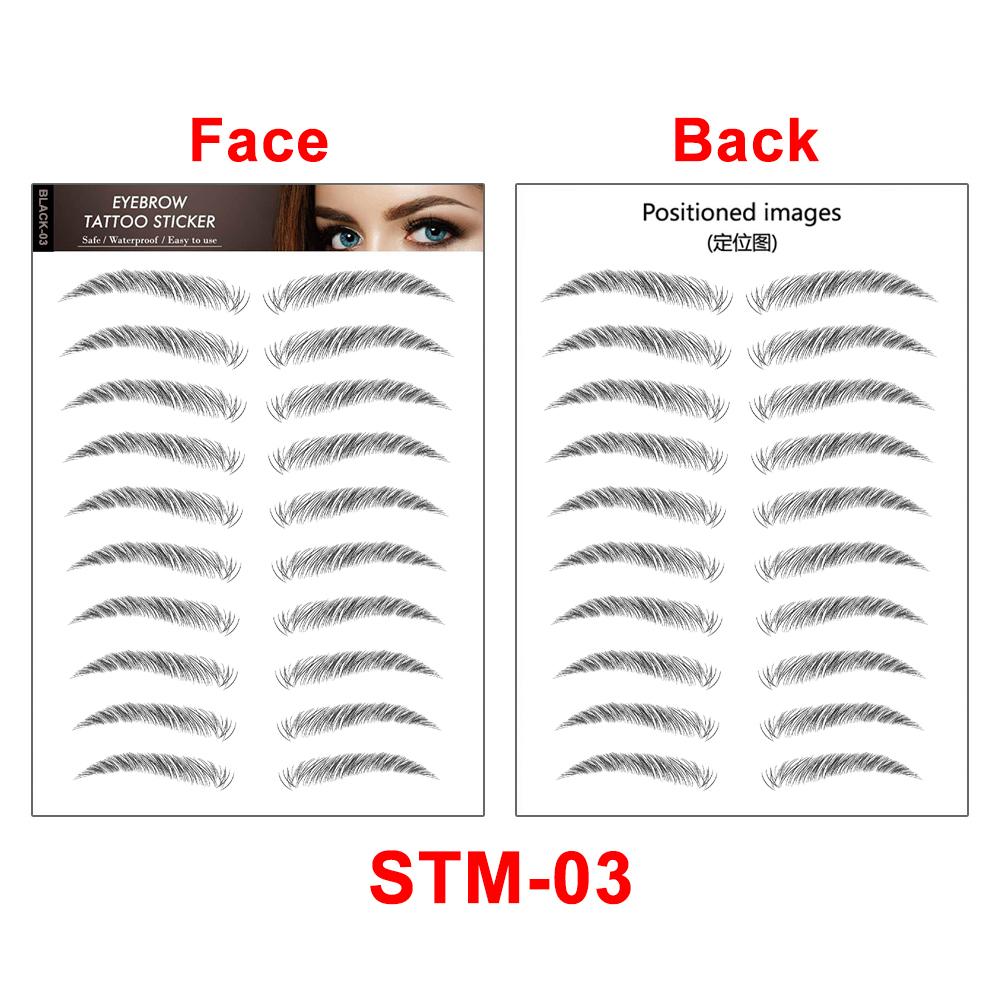 New Arrivals Water Transfer Girls Cosmetic Disposable Fake Temporary 4d Eye Brow Tattoo