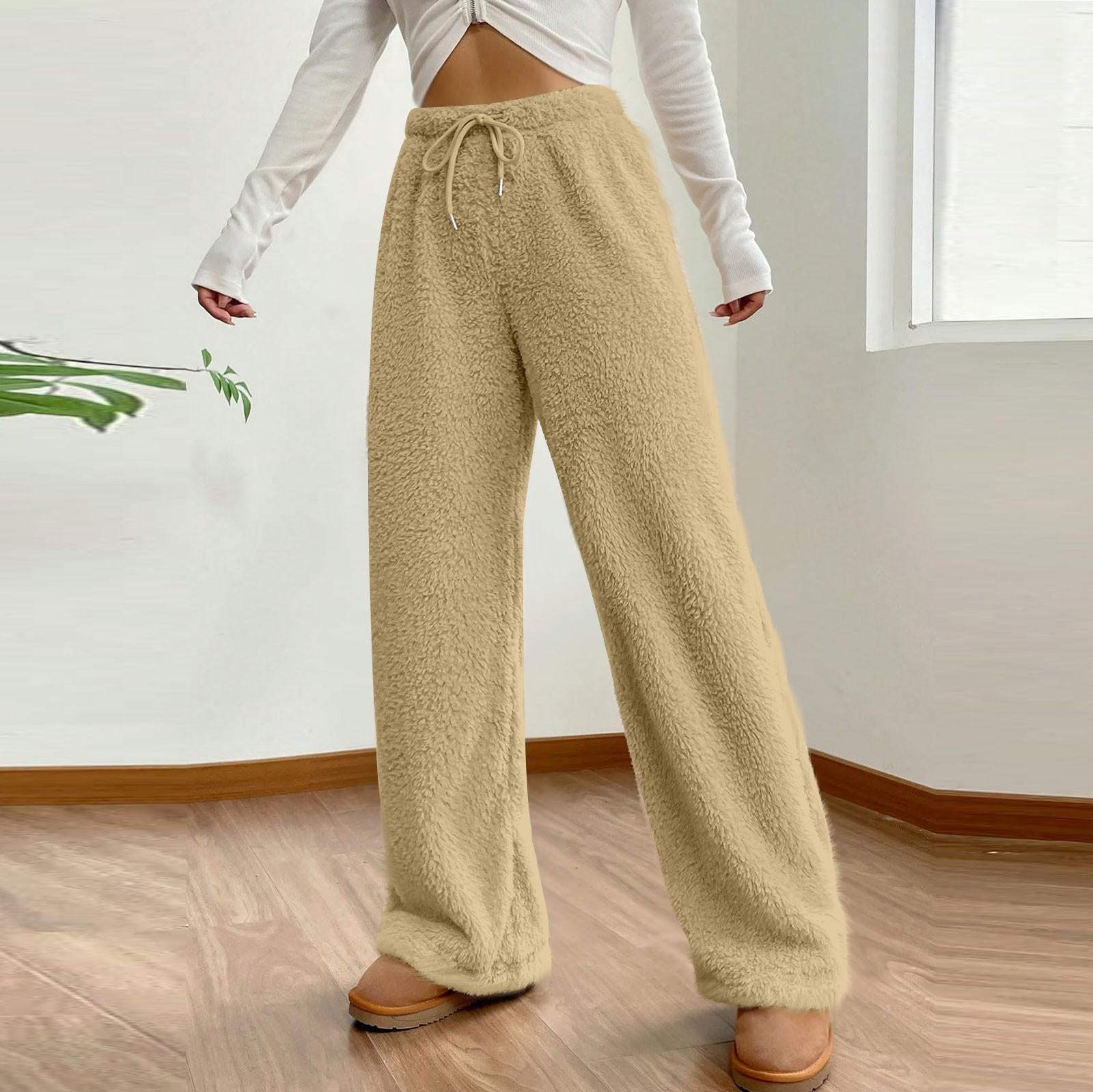 

Женские модные плюшевые повседневные брюки однотонные свободные удобные плюшевые теплые брюки XXXXL