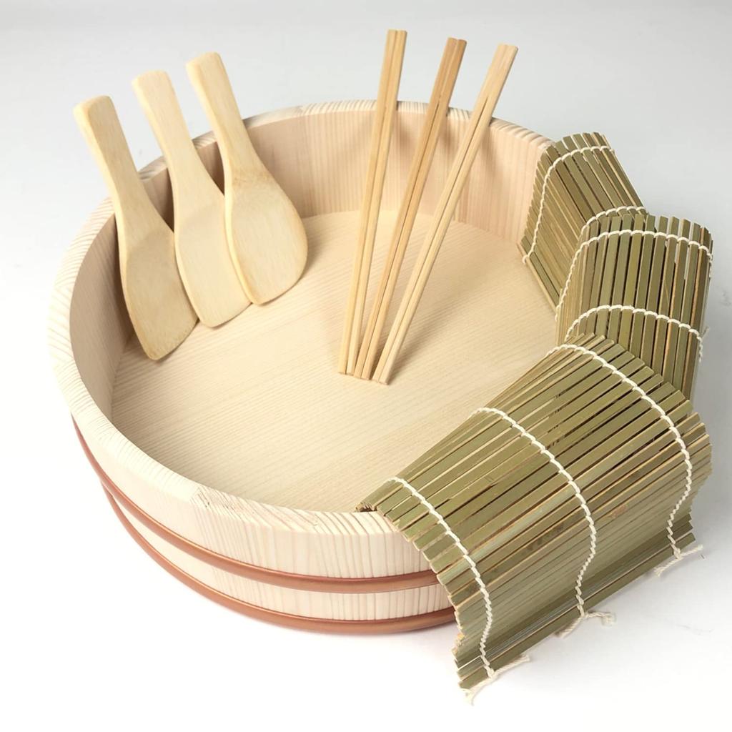 Tachibana Container Sushi Sushi Natural 30cm Wide X 30cm Deep X 4 Plastic Made In Japan Tub, Hand-Rolled Set, Wood, 8.8cm High, Approx. Cups, Band,