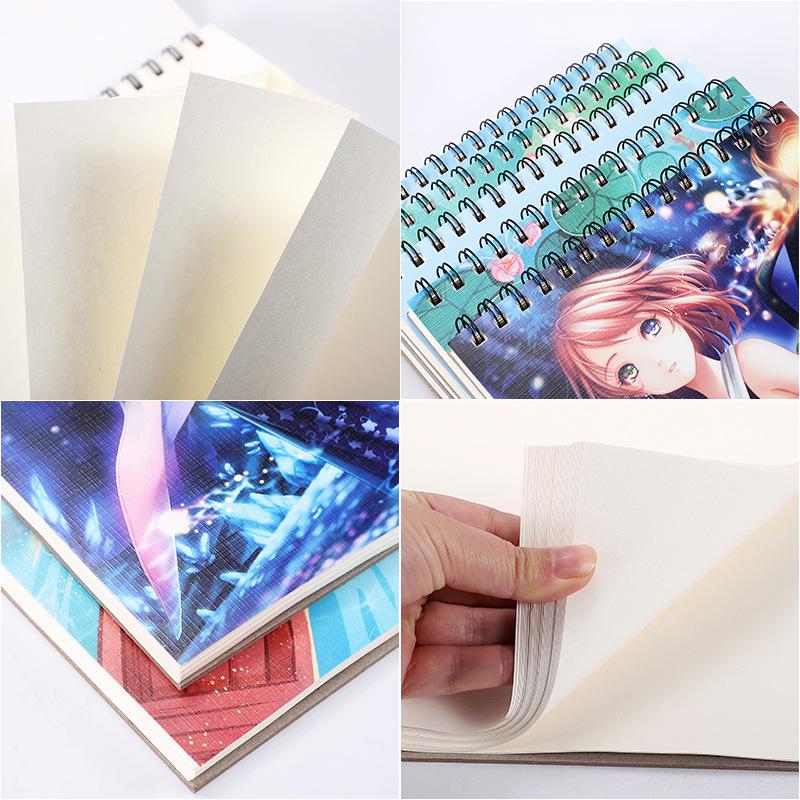 Thickened A4 Coil Sketchbook: Blank, Simple, Colorful Art Journal for Students and Kindergarten.