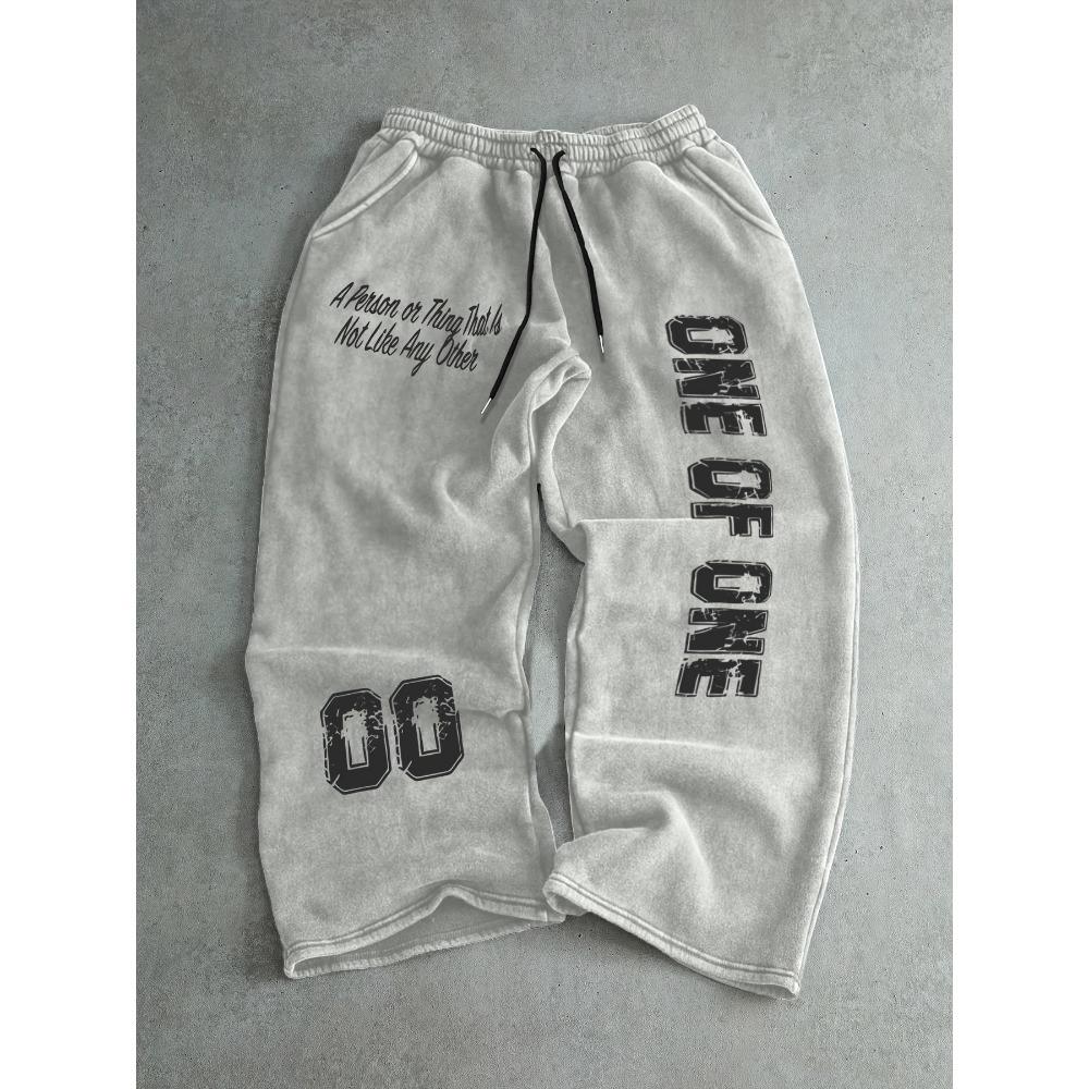 

Men s Fashionable Street Style Design Drawstring Sports Pants with Letter and Number Pattern Printing Suitable for Casual Wear XXL
