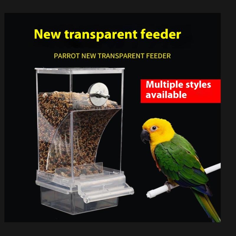 Large Capacity Bird Feeder Box Anti-Splash Bird Food Dispenser Durable Parrot Feeding Box For Small Medium Birds