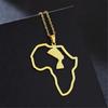 Unique Cultural Jewelry African Map Egyptian Queen Necklace Featuring Stainless Steel Pendant Design For Men Women