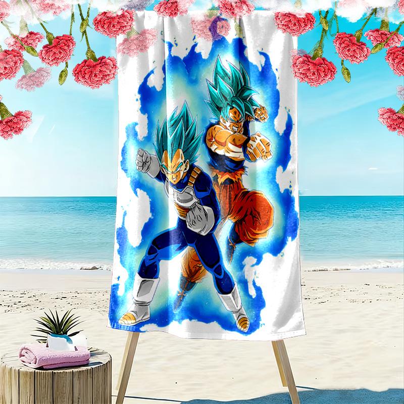 Dragon Ball Super Print Beach Towel, Large Soft Quick Dry Towel for Beach Camping Swimming