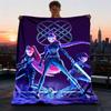 1pc Huntrix Outdoor Flannel Blanket for Girls Soft, Lightweight Throw Perfect for Camping, and Gifting, Digital