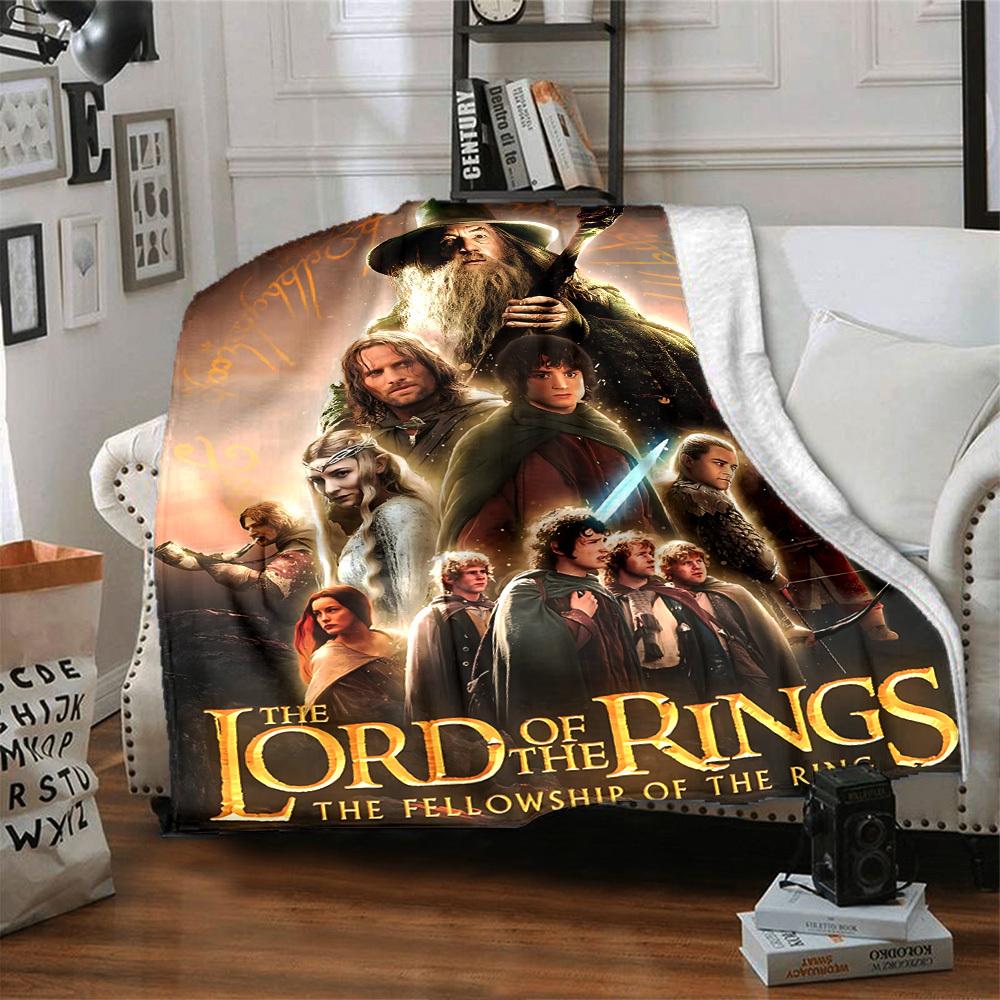 1pc Lord of the Rings Fellowship of the Ring Flannel Blanket Soft Warm Throw for Home, Office, Travel, All-Season Cozy Bedding Gift L1432