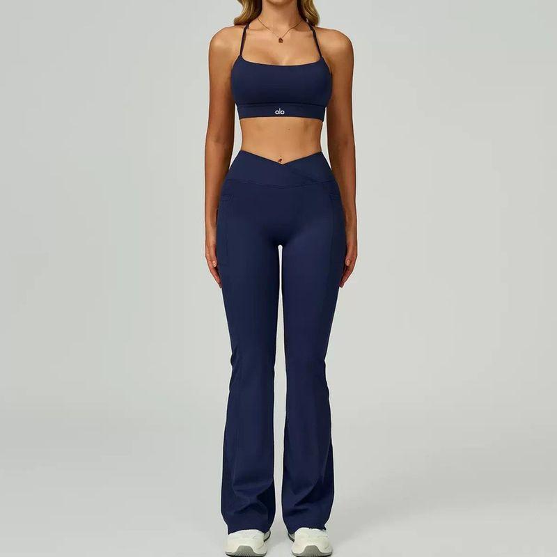 European and American Oiob Yoga Clothes Set Running Outdoor Sports Bra Top 25 New Yoga Trousers Bootleg Pants