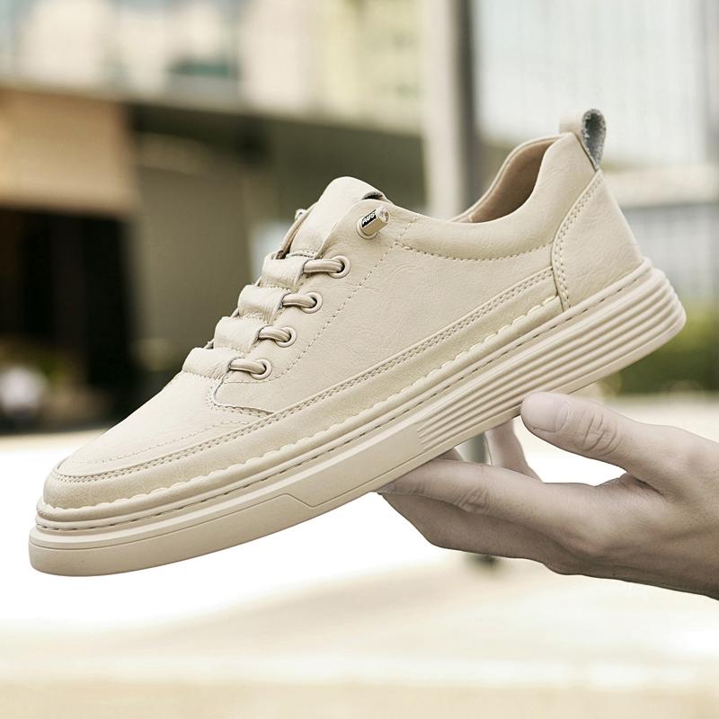 Men's Sneakers Genuine Leather Male Skate Shoes Youth Teenage Outdoor Shoes Vulcanize Shoes Mens Fashion Casual Walking Footwear