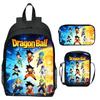 Dragon Ball Aufdruck Rucksack Set 3-teilig, Cartoon Schultasche für Kinder, Leichte Ergonomische Große Kapazität Kinder Buchertasche