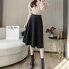 Autumn Winter Women's High Waist Slim-Fitting Flared A-Line Skirt Mid-Length Versatile Tummy-Hiding Korean Style Waist-Cinching Umbrella Skirt