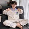 Boys Cotton Pajama Set Long Sleeve Open Front Cartoon Print Home Wear Kids Teens