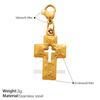Personalized Retro Style Engraved Three-Dimensional Cross Series Lobster Buckle Pendant Stainless Steel Gold Diy Accessories