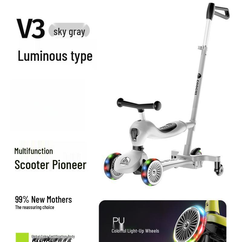 Cool Ride V3V6: 3-in-1 Scooter for Ages 1-3 - Perfect Baby's First Birthday Gift & Walker/Stroller Combo