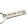 Stainless Steel Square Plate Engraved Alphabet Keychain Gift