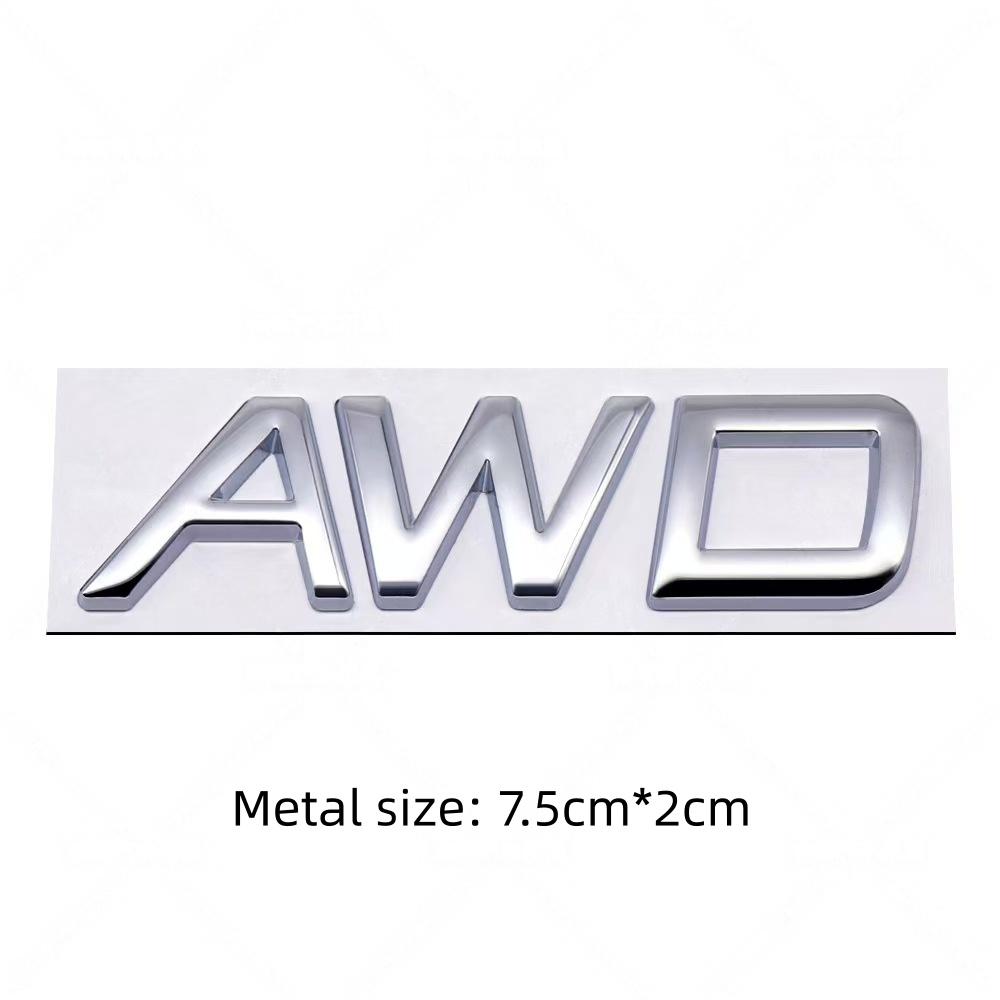 3D Metal AWD T5 T6 B5 B6 Letter Badge Sticker Rear Trunk Emblem Decal High-Quality Automotive Exterior Accessories