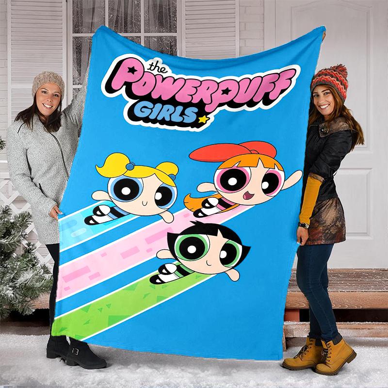1PC The Powerpuff Girls Printed Blanket, All Season Lightweight Home Office Outdoor Nap Multifunctional Blanket A12