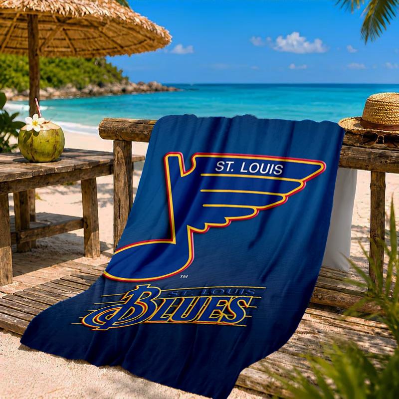 Blues Louis Crest Beach Towel Microfiber Beach Towel, Lightweight and Quick-Dry, for Summer Travel, Swimming Pool Fan Birthday Gift