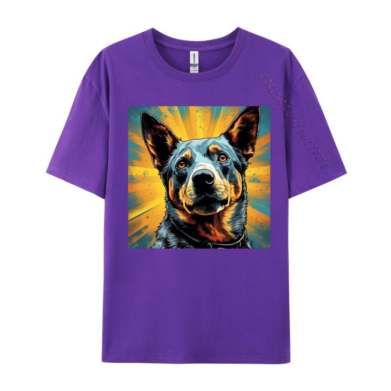 Vibrant Australian Cattle Dog Tshirt Cotton Tops Shirts For Men Geek T Shirt Europe Prevalent TShirt Drop Shipping