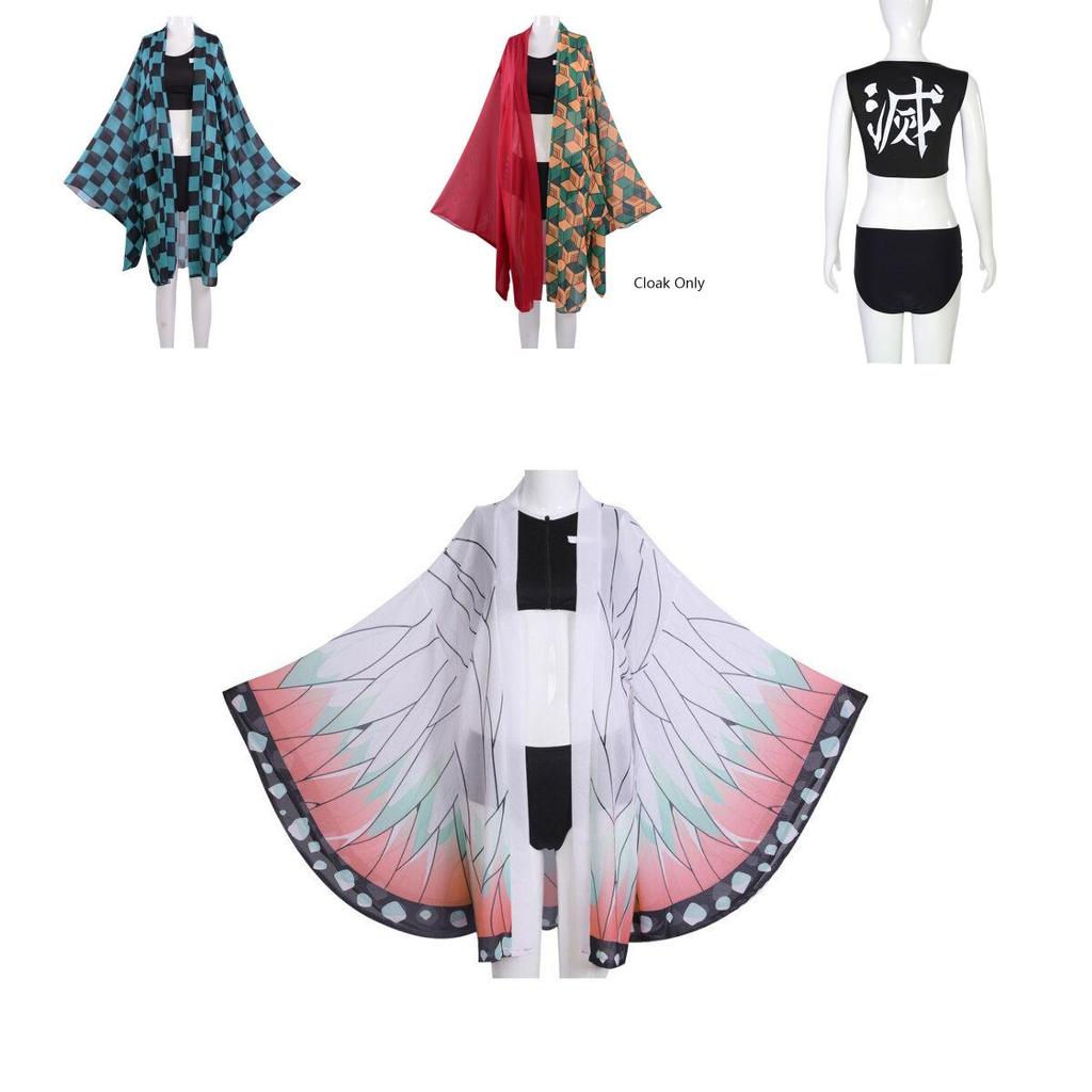 Adorabile Set Costume da Bagno Bikini Cosplay da Spiaggia di Demon Slayer Kimetsu No Yaiba con Shinobu Kocho