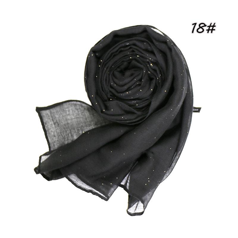 New bronzing Bali yarn women's scarf monochrome gold sprinkled long scarf elegant and fashionable