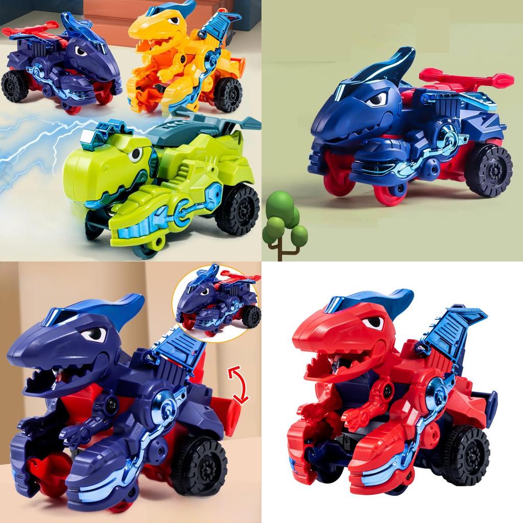 Dinosaur Toy Car With Inertia Collision Transforming For Kids Playroom