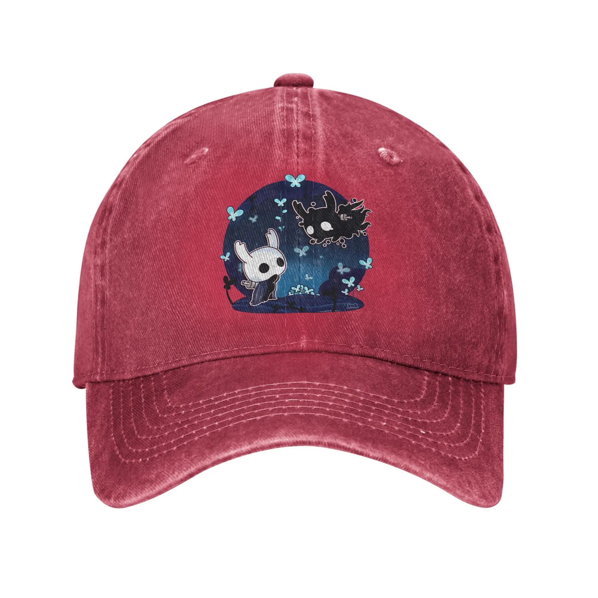 

HHollow KKnight Baseball Cap Sun Outdoor Sport Sunscreen Washed Trucker Hat UnisexTeens Trendy Custom Logo Baseball Caps One Size