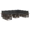 Garden Sofa Set 11 Pieces Gray and Dark Gray Poly Rattan