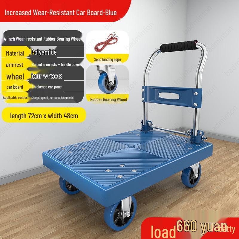 Lightweight Portable Folding Hand Cart for Moving and Delivery, Small Flatbed Truck for Household Use, Free Shipping