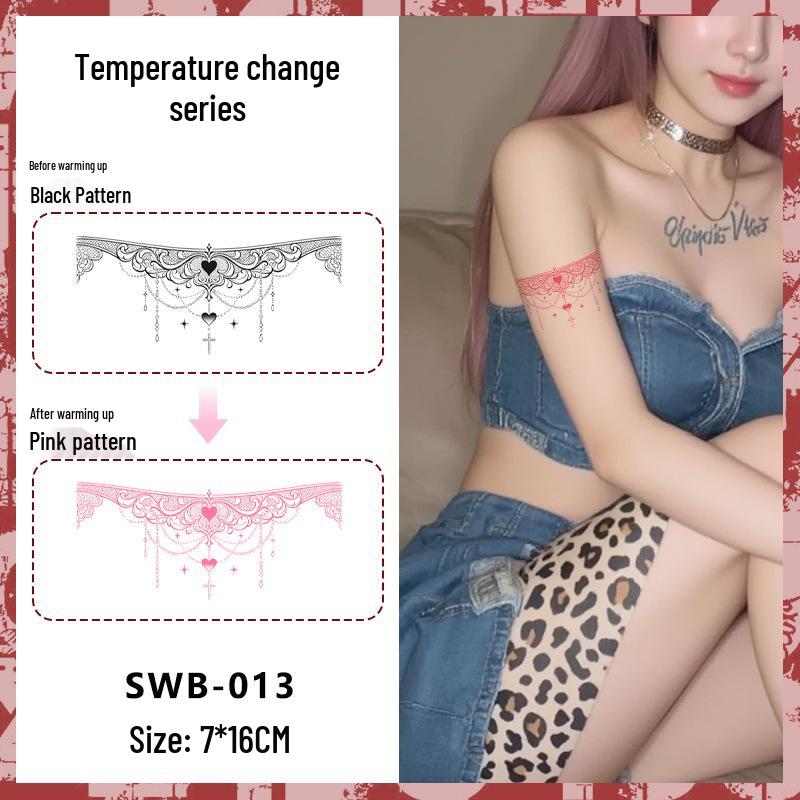 Temperature-Sensitive Succubus Finger Color-Changing Waterproof Tattoo Sticker - Cute Cartoon Design