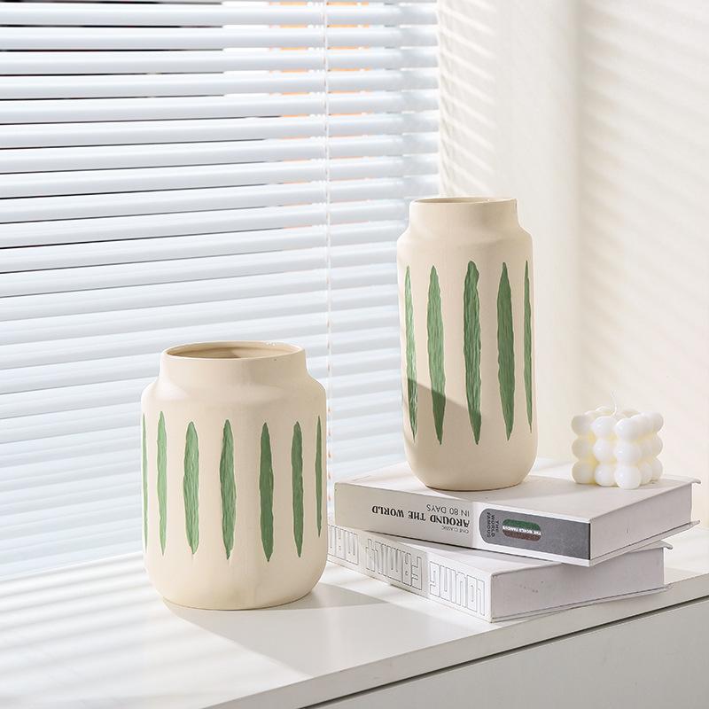 Vase Senior Sense Creative Multi-color Painting Ceramic Flower Pot Vase Home Niche Desktop Indoor Pot Home Decoration Simple