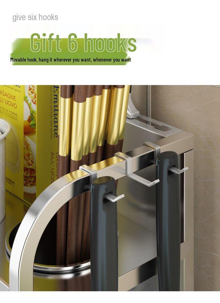 Stainless Steel Kitchen Storage Rack & Knife Holder Organizer