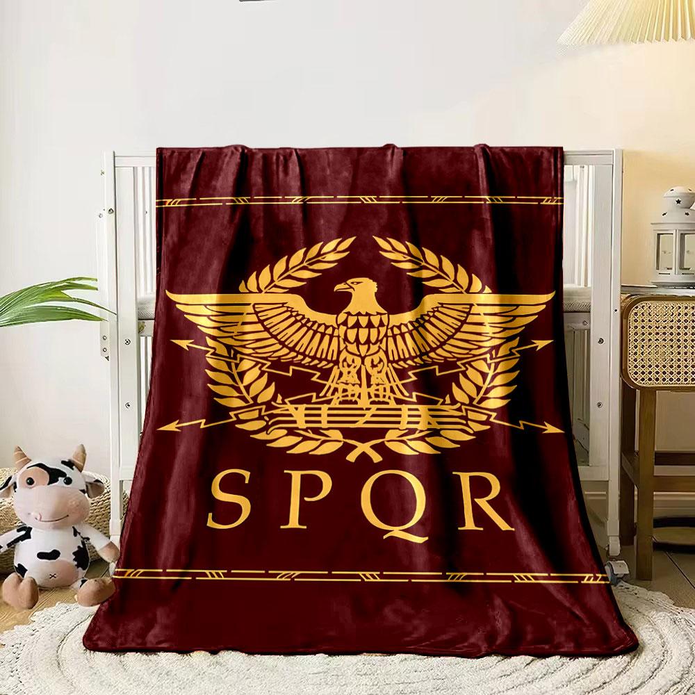 Roman Eagle SPQR Blanket bedroom Blanket for Livingroom Couch lunch break Soft Cozy throw for Friend's festival Gift