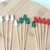 WTEMPO Elegant Christmas Skewers Christmas Tree & Christmas-themed Pattern Design for Christmas New Year Thanksgiving Day Party Festive Table Decor