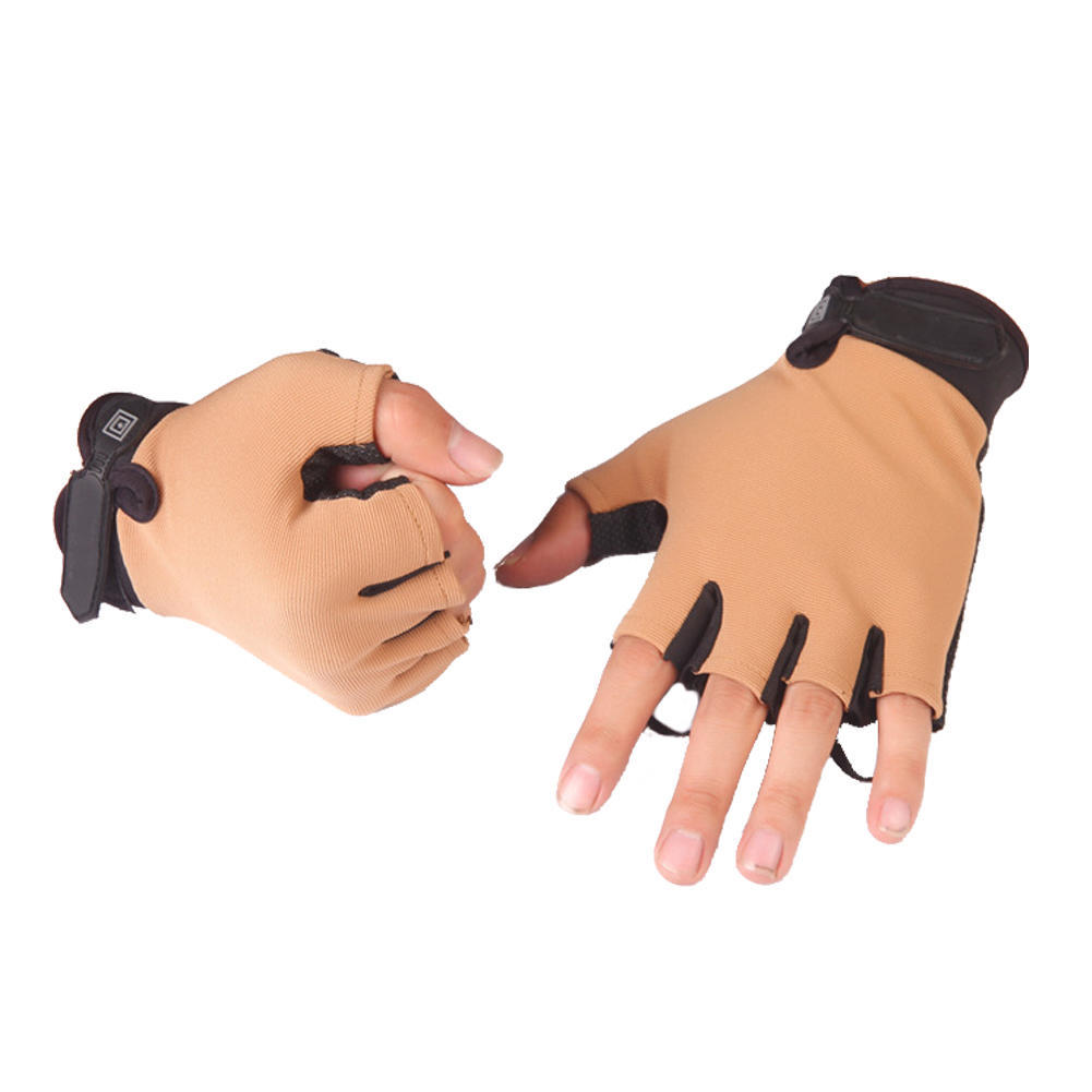 

Half Finger Gloves Men Breathable Skidproof Outdoor Fitness Cycling Fashion L пісочний