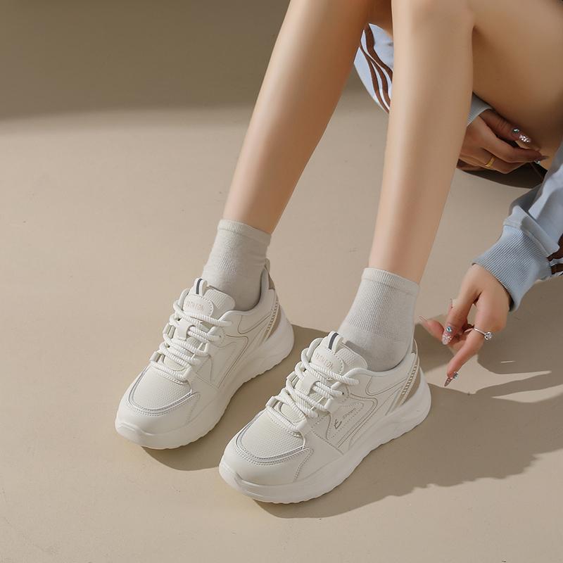 Fashion CRLAYDK Women's Sneakers Casual Leather Tennis Lightweight Chunky Fashion Shoes Walking Footwear Running Sports Trainers