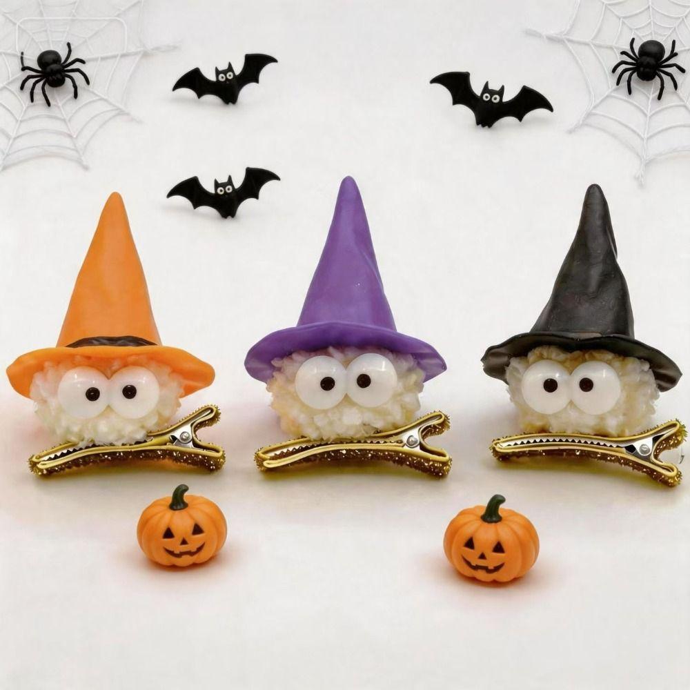 Ghost Halloween Witch Hat Headband Bow Halloween Hair Clip Interesting Cone Hat Hair Hoop Men