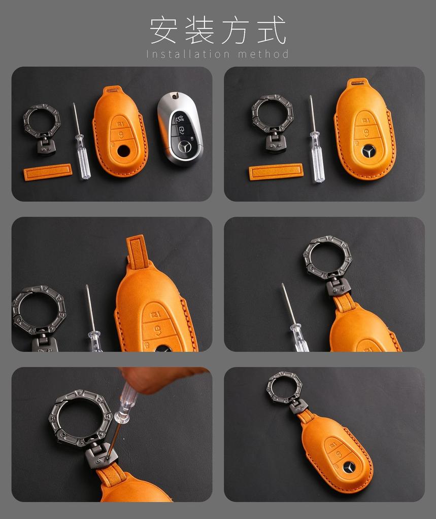 [KUNIO] Mini Exclusive Key Cover, Key Holder, Key Case, Premium Genuine Leather, Hand Sewn,