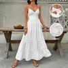 Boho Dresses for Women 2026 Midi Tie Front Button Down A-Line Dresses Summer Spaghetti Strap Dress Floral Prints