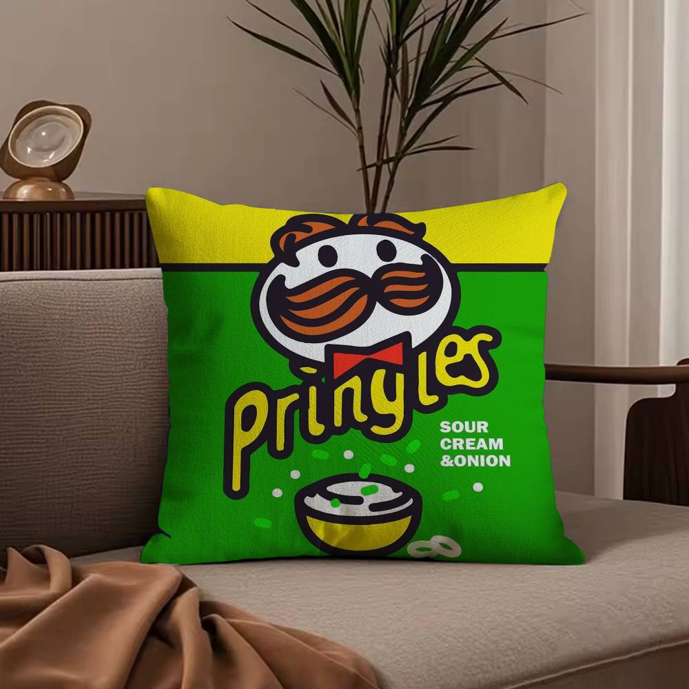 Bearded P-Pringles Pillow Case Anti-dustmite Pillowcase Invisible zipper silky short plush Sofa cushion cover